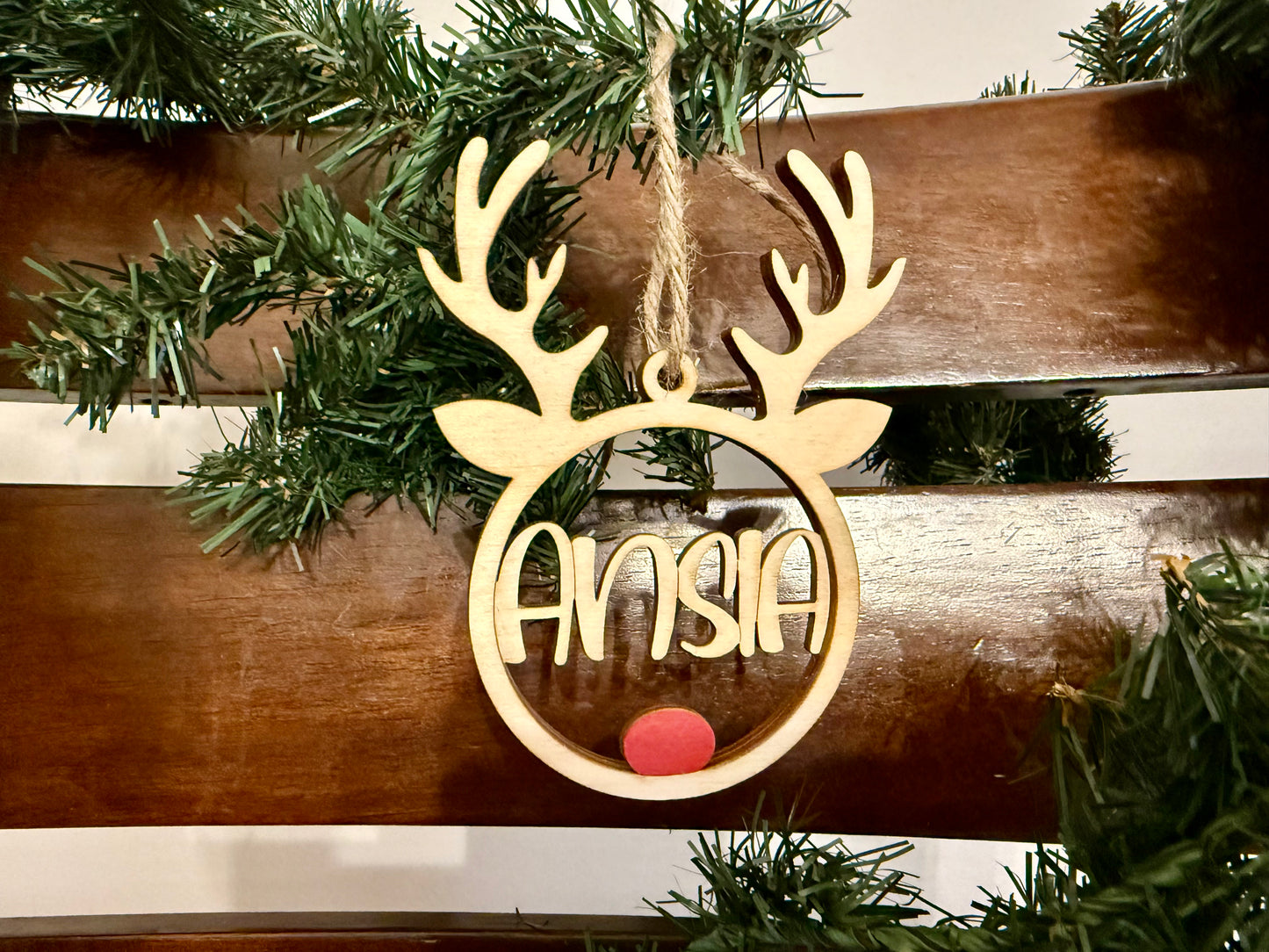 Personalized Christmas Reindeer Ornament