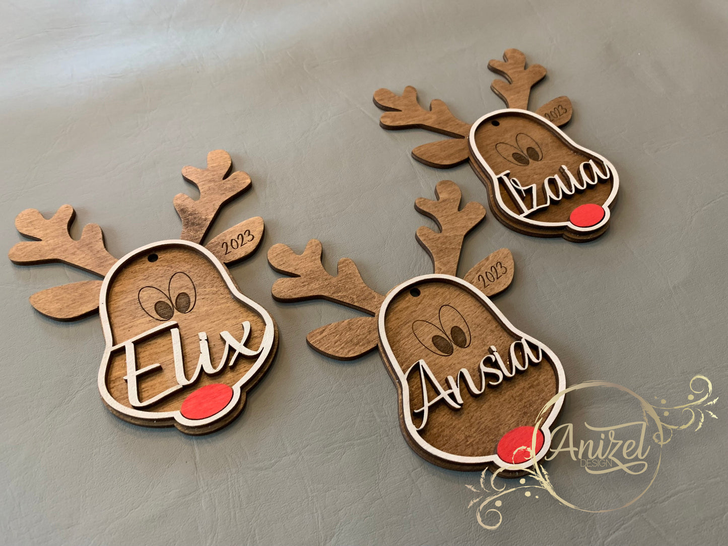 Personalized Reindeer Christmas Ornament